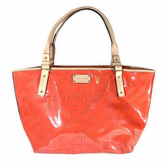 ♠️KATE SPADE Orange Geometric Patterned Bag - Picture 2 of 7